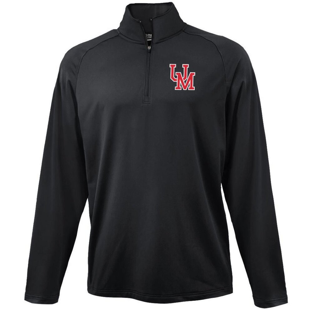 Ole Miss UM logo lightweight Quarter Zip Diplomat BLACK 4XL